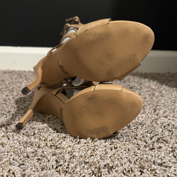 Tan Cutout Knee-High Women's Boots - Picture 6 of 6